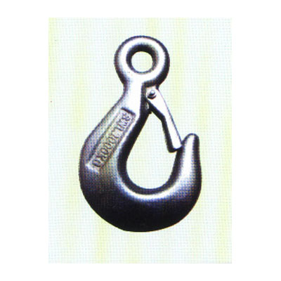 German Type Eye Hoist Hook with Latch, Forged Carbon Stee, Zinc Plated